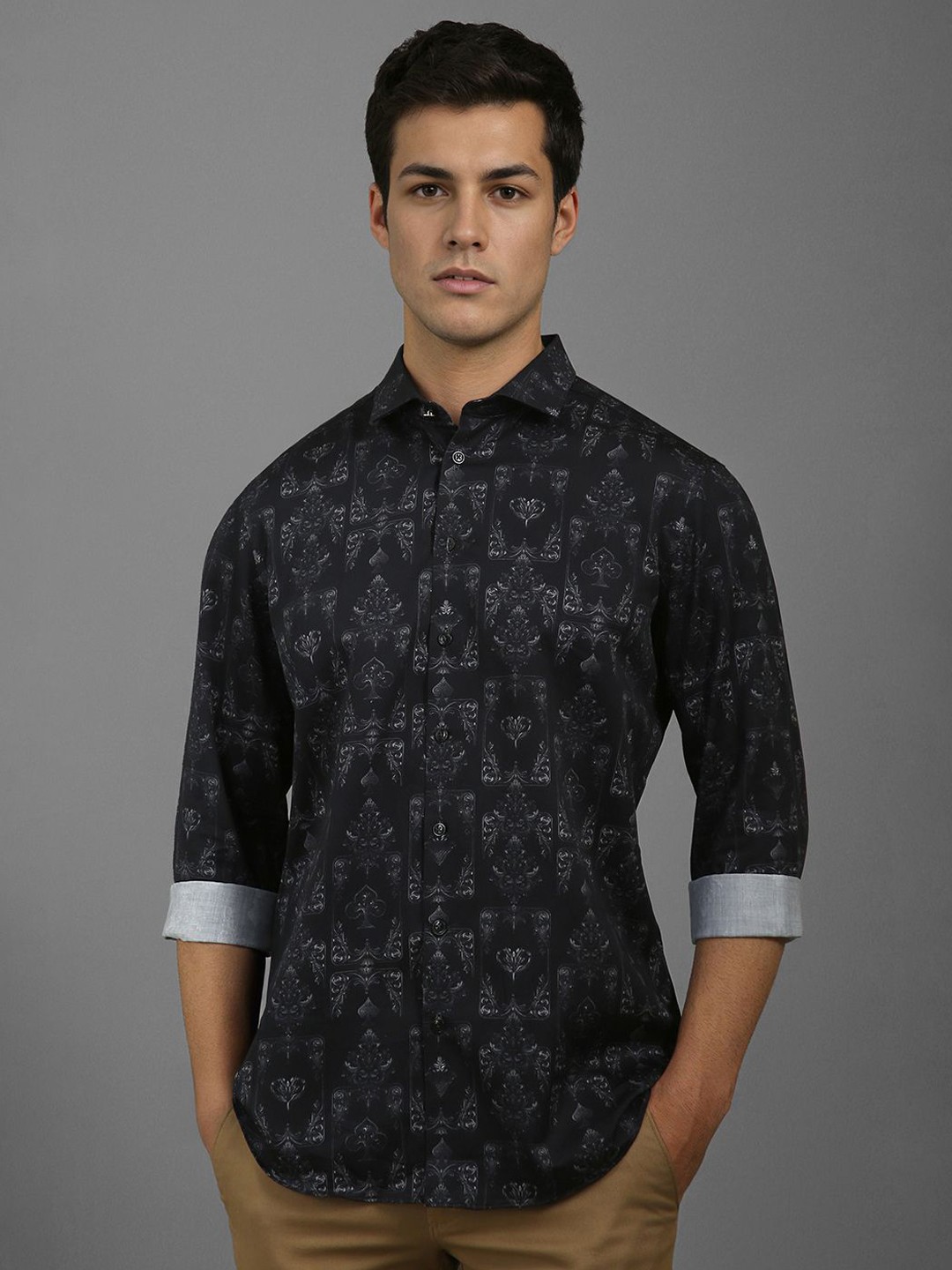 

Louis Philippe Sport Men Cotton Ethnic Motifs Printed Casual Shirt, Black