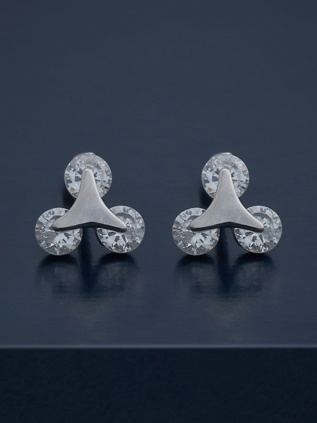 

Kushal's Fashion Jewellery 92.5 Silver Rhodium-Plated Classic Zircon Studs