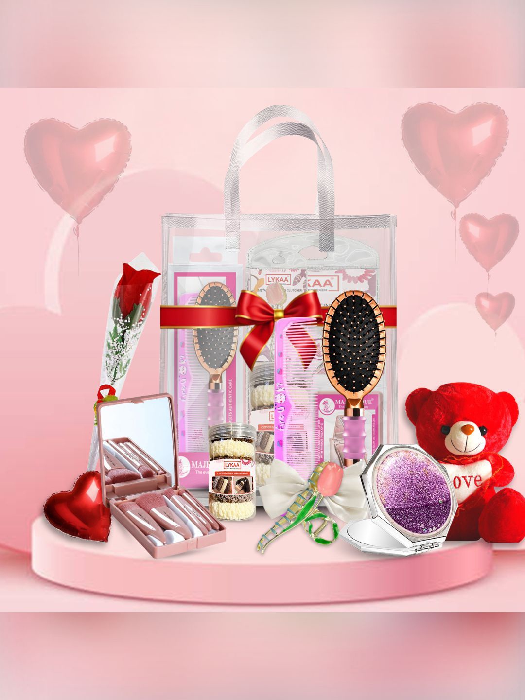 

Lykaa 9 pieces Valentine Gift Hamper Hair Accessories, Multi
