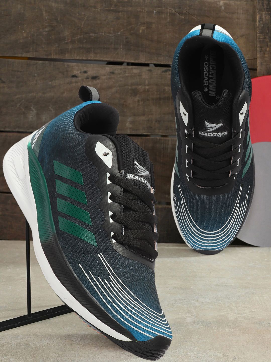 

Blacktown Men Mesh Running Non-Marking Shoes, Black