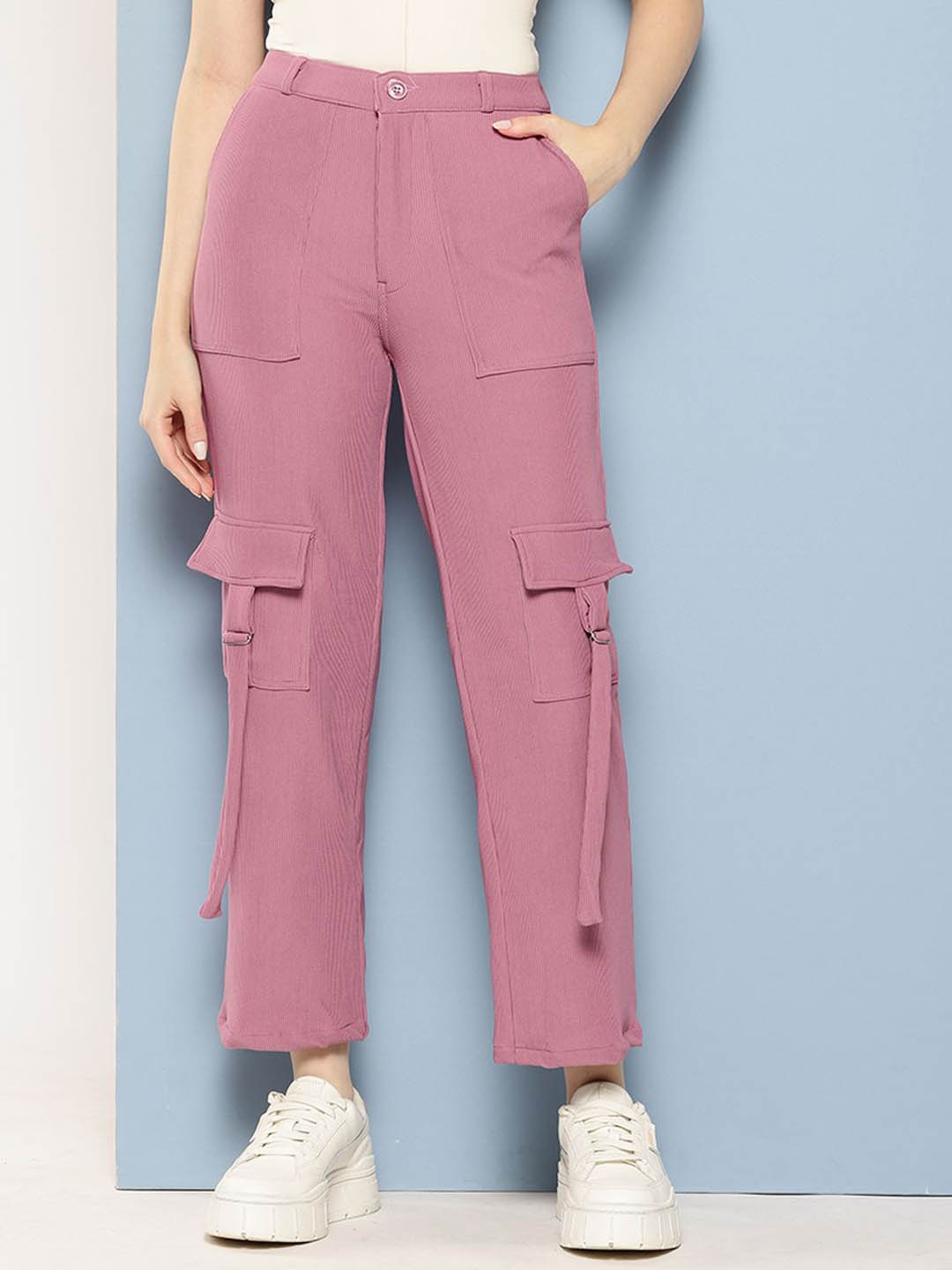 

CORSICA Women Original Relaxed Fit High-Rise Trousers, Purple