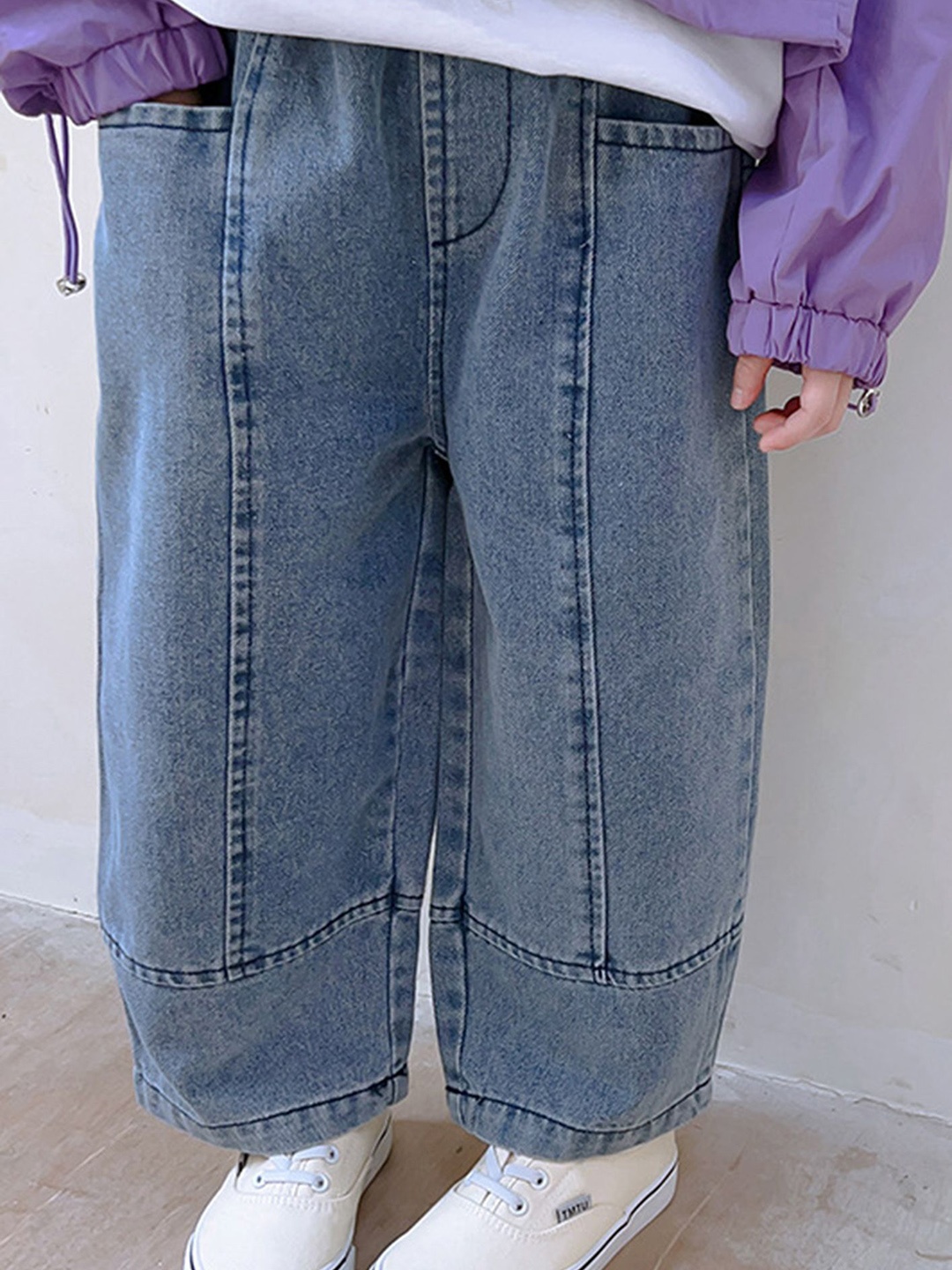 

LULU & SKY Girls High-Rise Heavy Fade Jeans, Blue