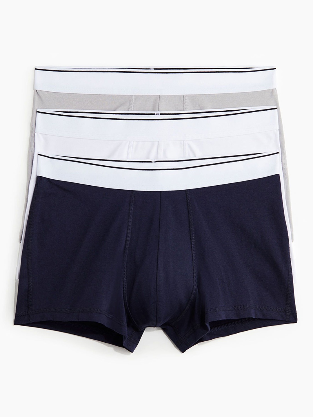 

H&M 3-Pack Mid Trunks With Lycra, White