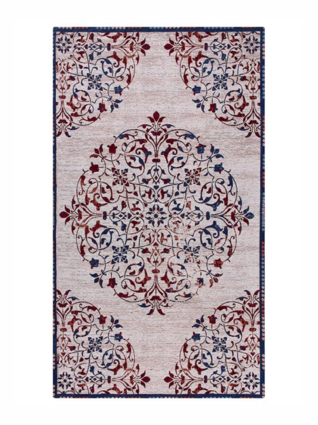 

WAXWINGO Pink Floral Cotton Carpet
