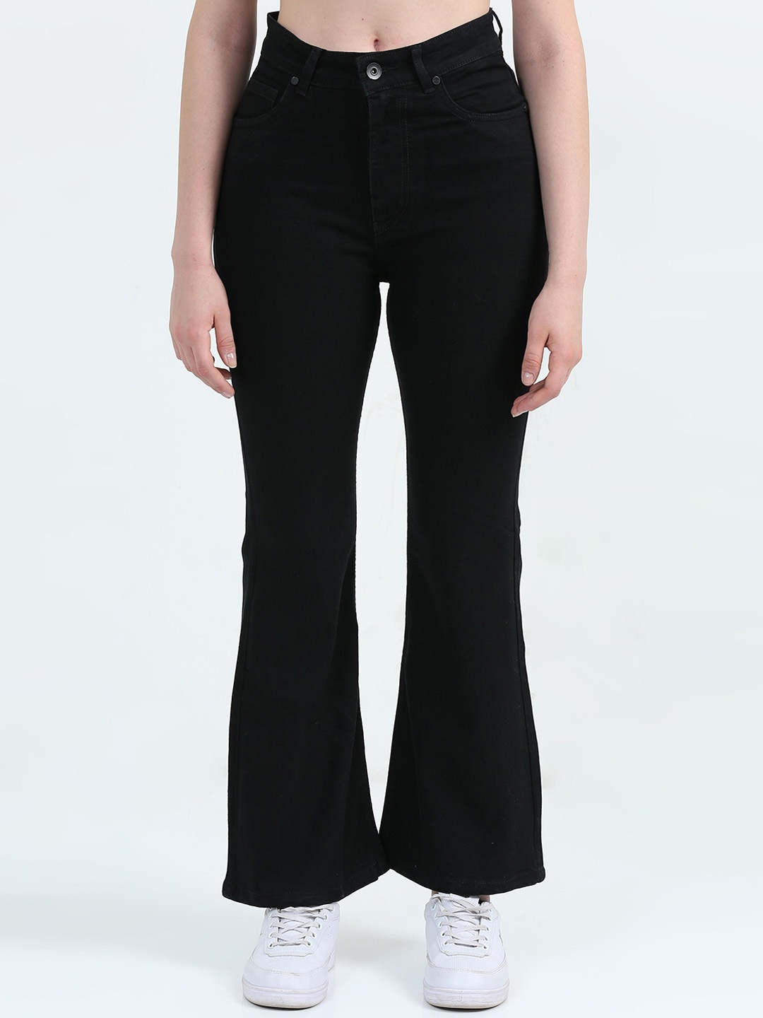 

ALTIVA Women Comfort Flared High-Rise Stretchable Jeans, Black