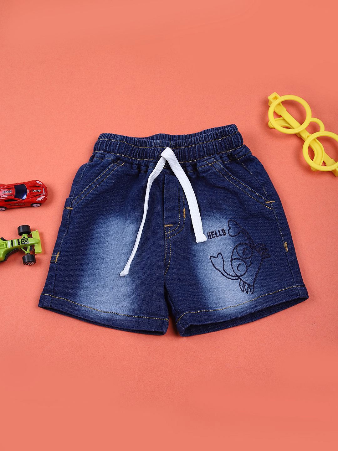 

V-Mart Boys Cotton Mid-Rise Shorts, Blue