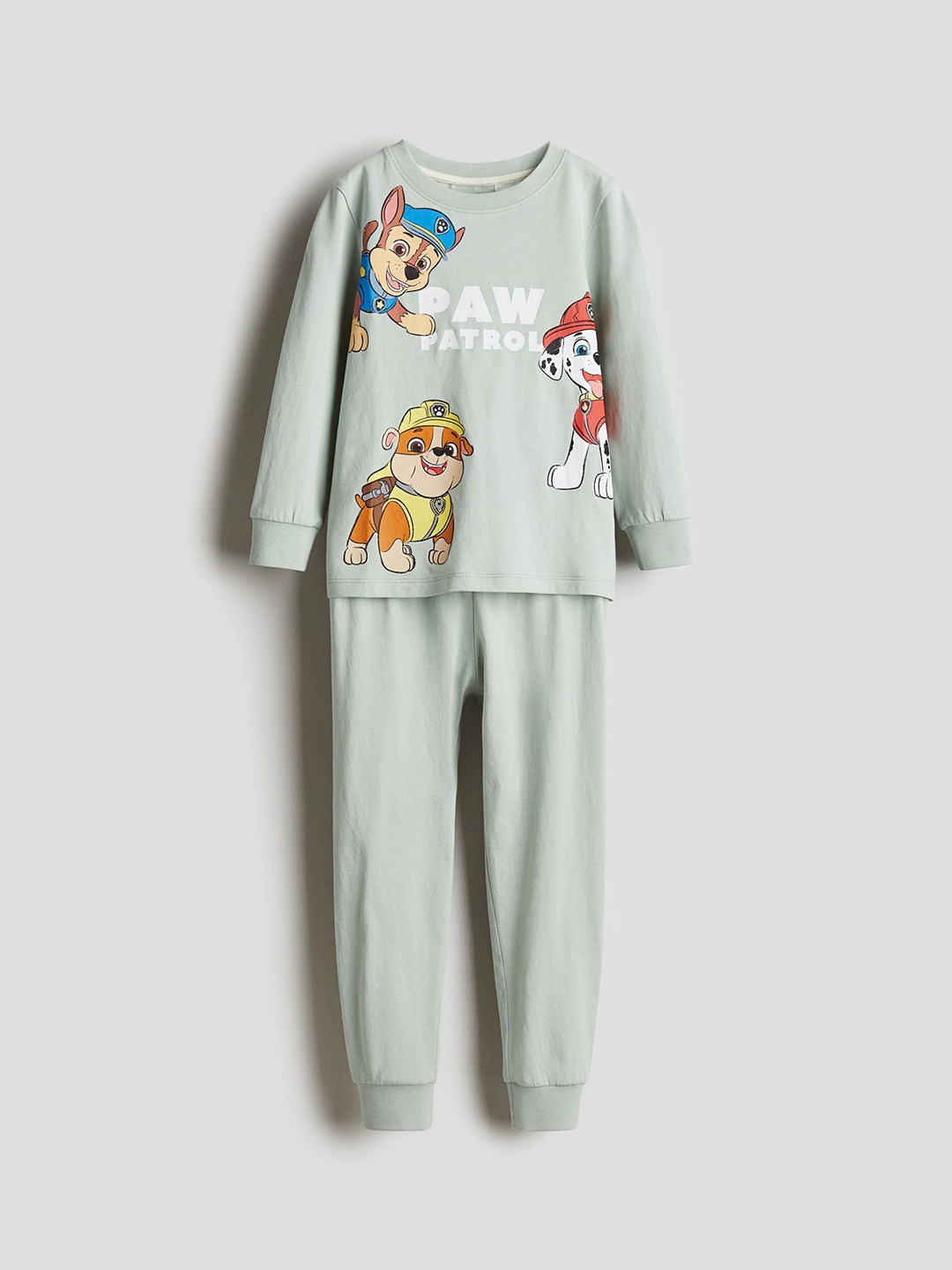 

H&M Printed Cotton Jersey Pyjamas, Green