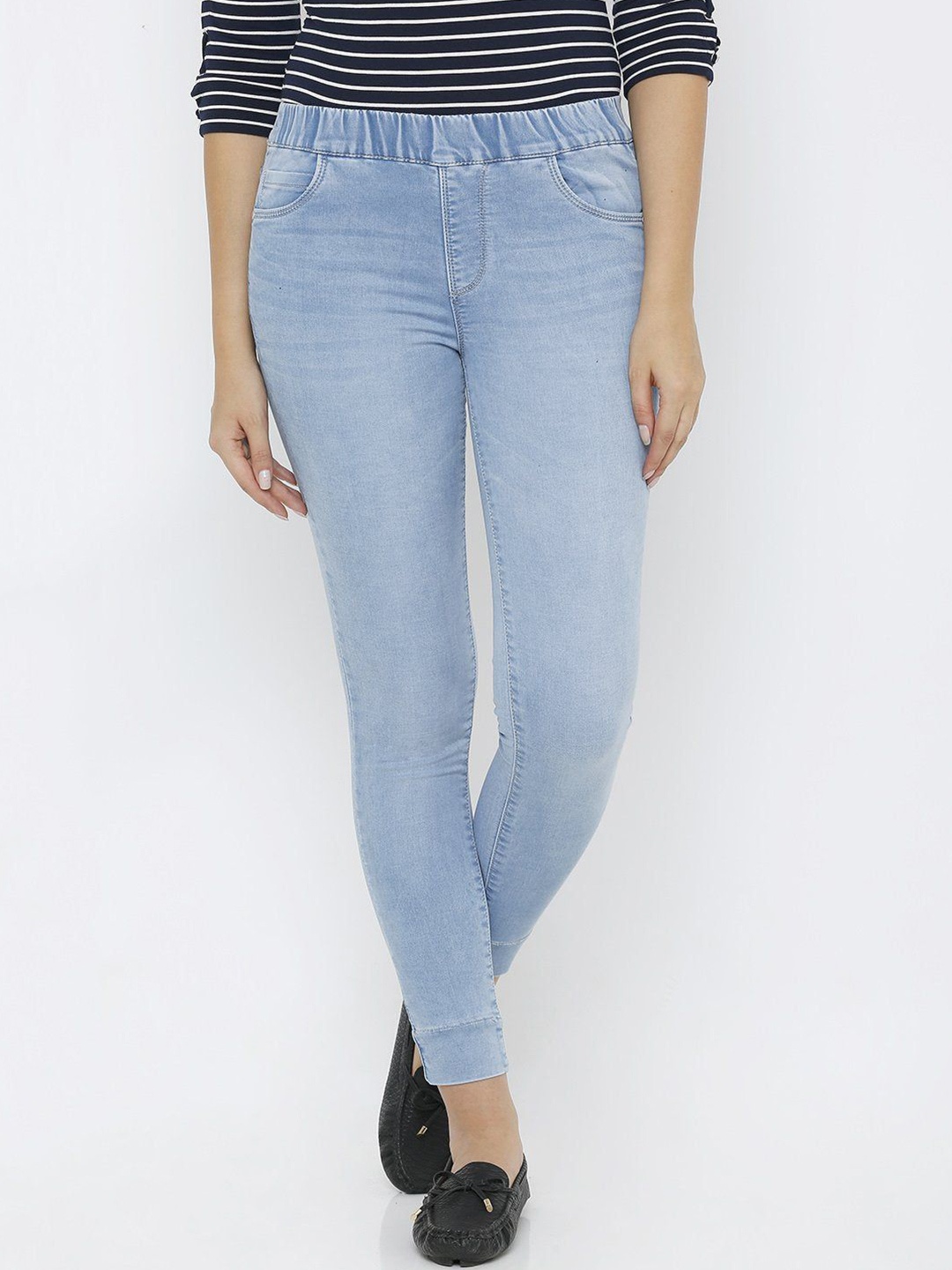 

Kraus Jeans Women Skinny Fit Jeggings, Blue
