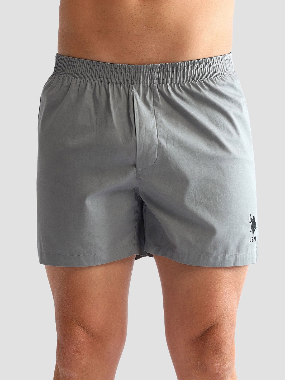 

U.S. Polo Assn. Men Pure Cotton Inner Elastic Boxers With Pocket- OEX07-G01-PL, Grey