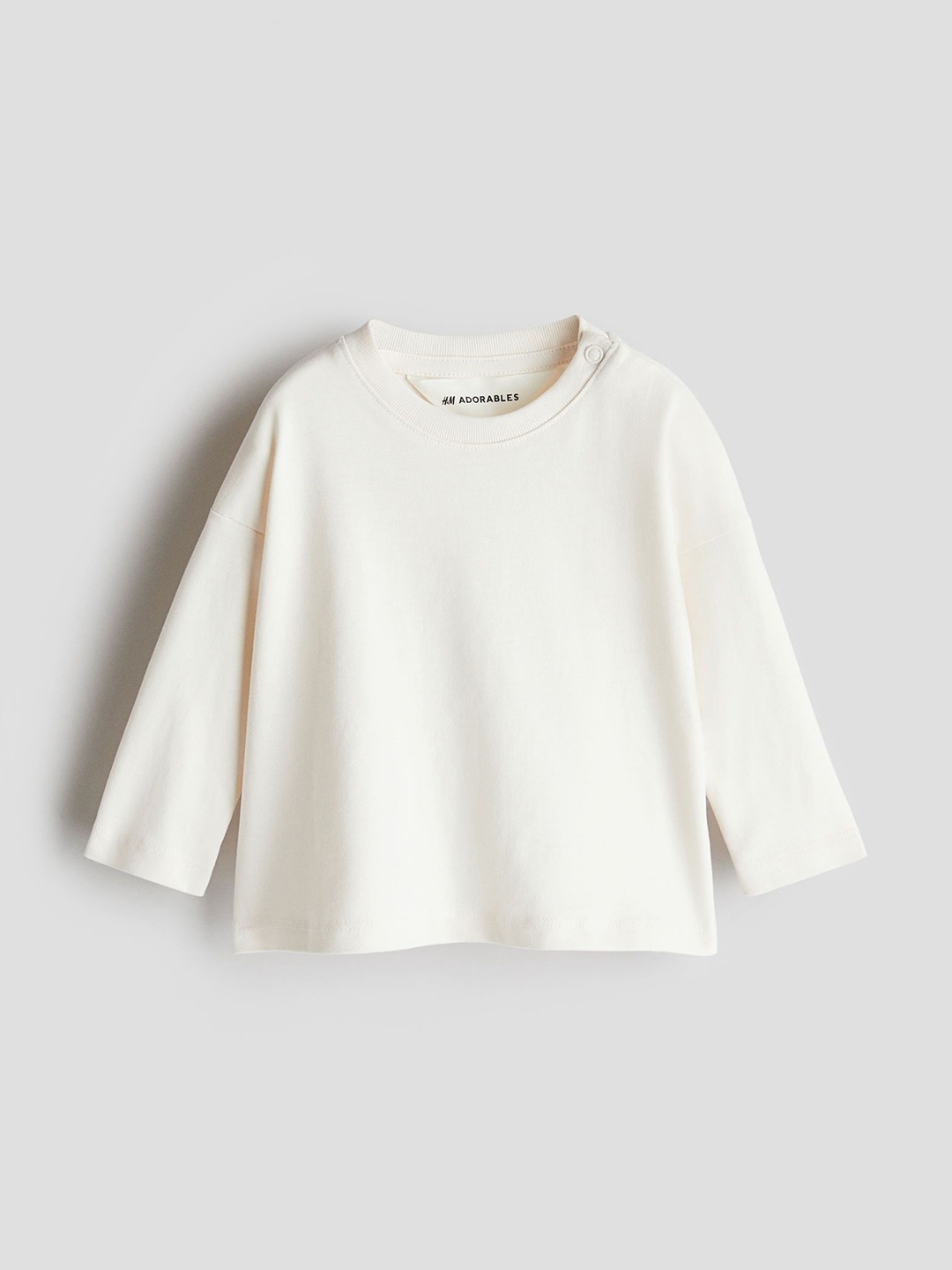 

H&M Long-Sleeved Pima Cotton T-Shirt, White