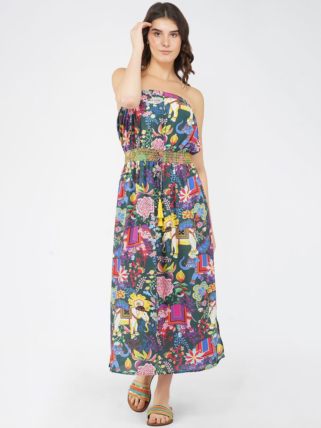 

SZN Floral Print Off-Shoulder Maxi Dress, Multi