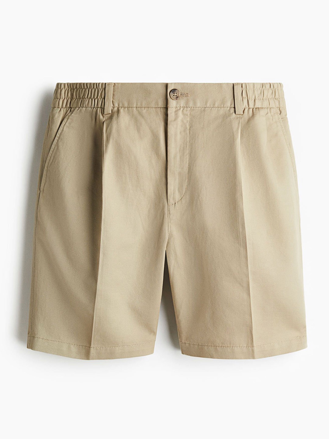 

H&M Regular Fit Crease-Leg Shorts, Beige