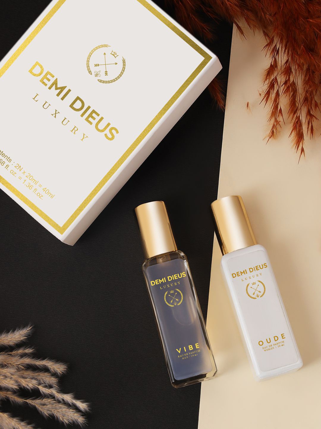

DEMI DIEUS Set Of 2 Oude & Vibe Long Lasting Eau De Parfum - 20 ml Each, White