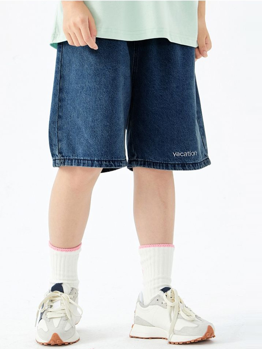 

LULU & SKY Girls High-Rise Denim Shorts, Blue