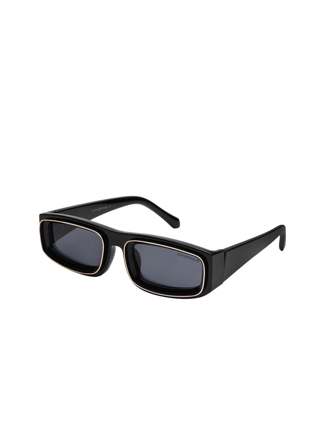 

HASHTAG EYEWEAR Unisex Square Sunglasses UV Protected LensSEVA-ZS98213-BLK, Black