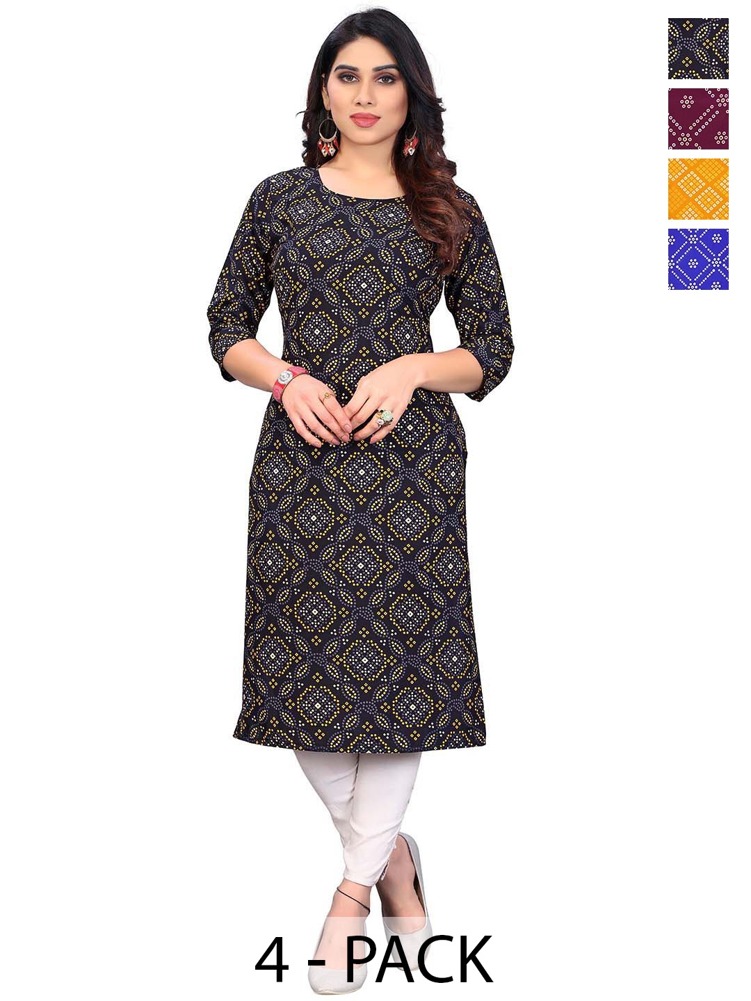 

KETAKI FASHION Women Geometric Printed Crepe Kurta, Multi