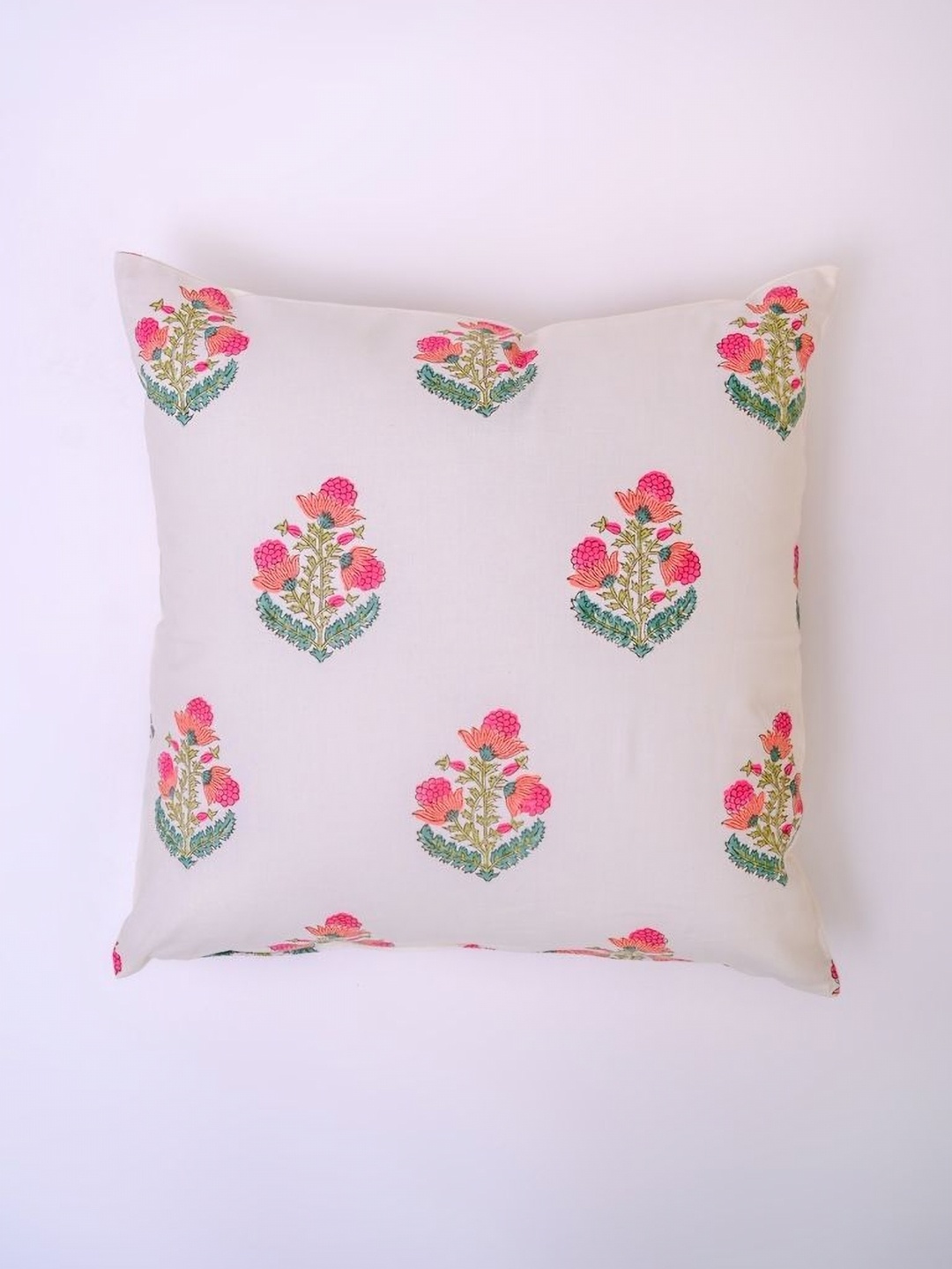 

Block N Style Amonet White & Pink Floral Printed Cotton Square Cushion Covers