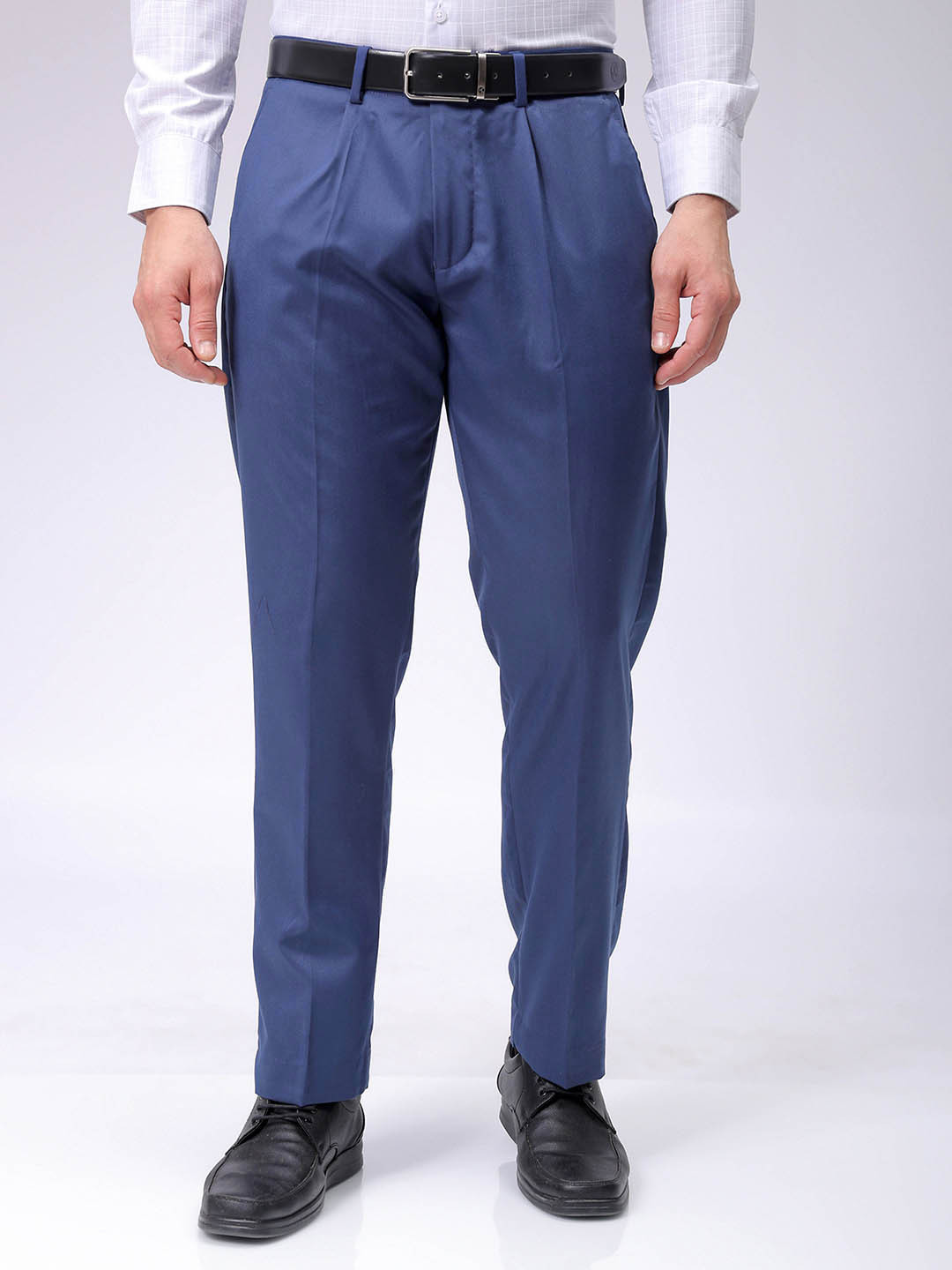 

The Indian Garage Co. X Luxe Men Pleated Formal Trousers, Blue