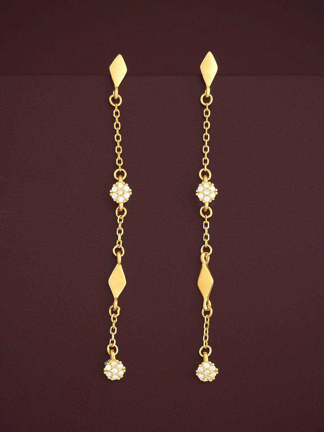 

Kushal's Fashion Jewellery 92.5 Sterling Silver Gold Plated Classic Drop Earrings