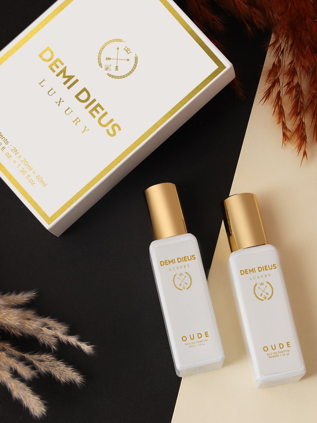 

DEMI DIEUS Set Of 2 Oude Long Lasting Eau De Parfum - 20 ml Each, White