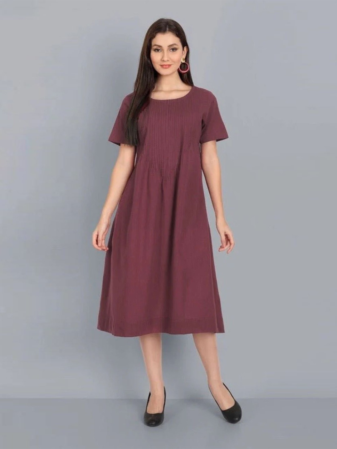 

Mera Rang Fit & Flare Dress, Burgundy