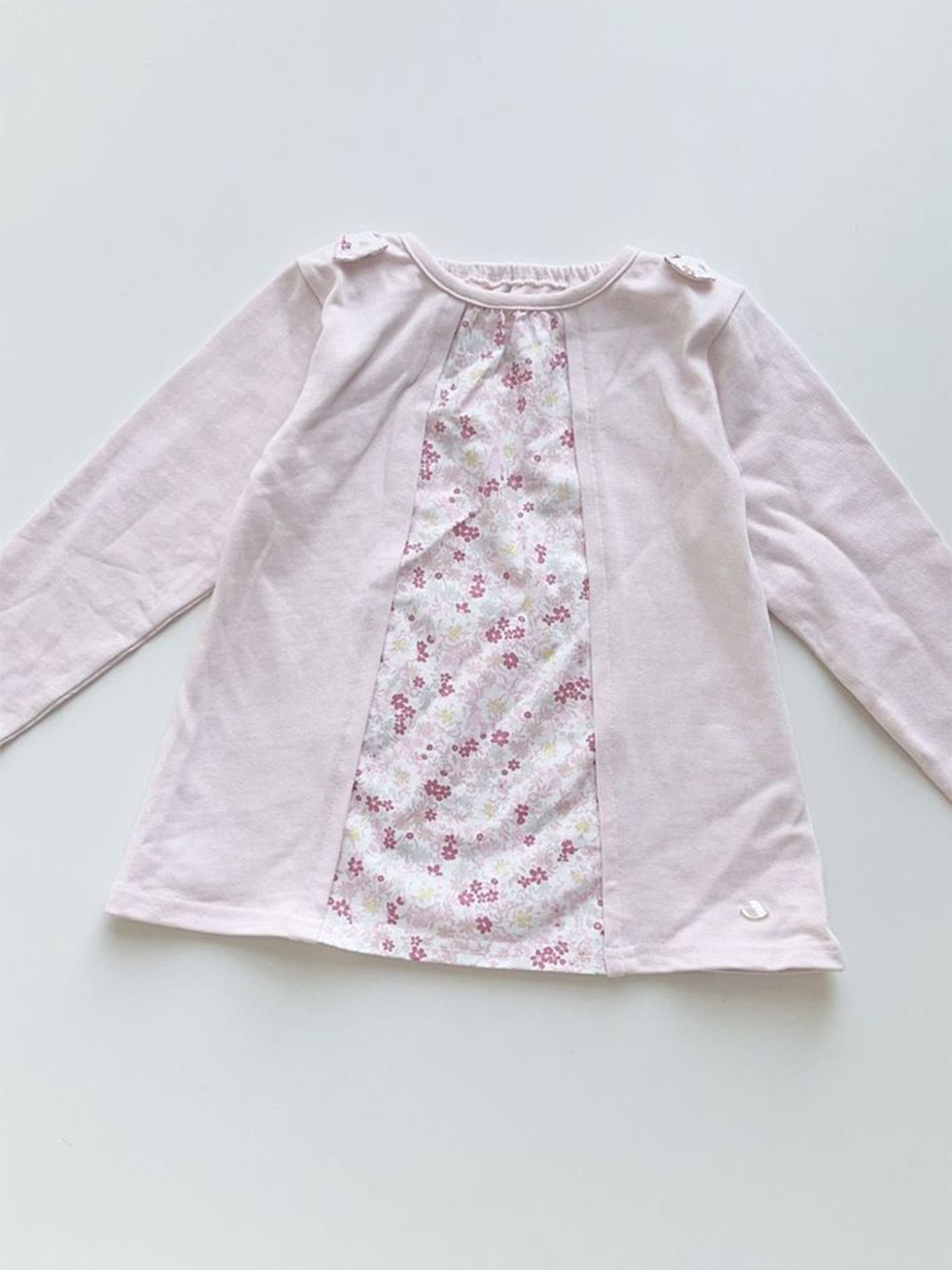 

LULU & SKY Girls Floral Micro Print Bow Detail Cotton Top, White