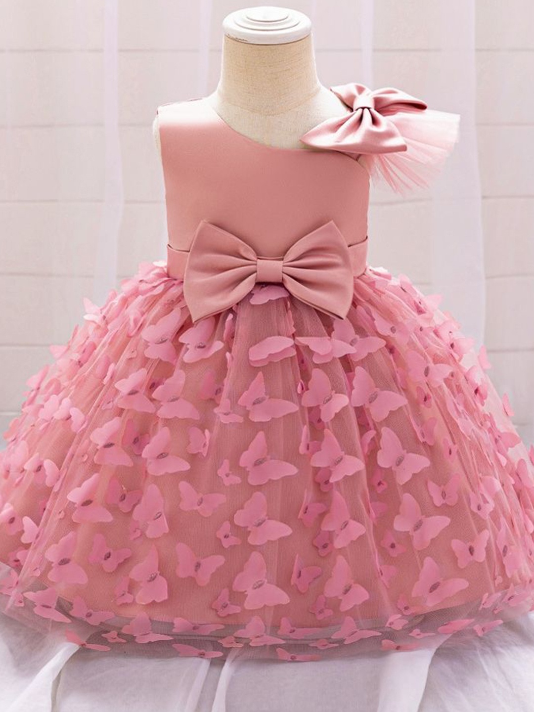

LULU & SKY Girls Round Neck Sleeveless Fit & Flare Dress, Pink