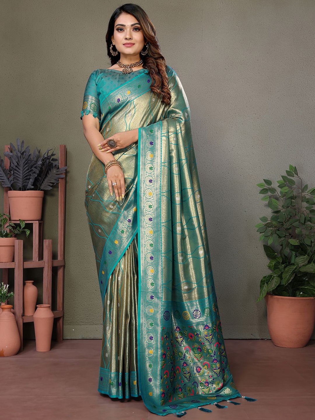 

LeeliPeeri Designer Woven Design Zari Work Banarasi Saree, Blue