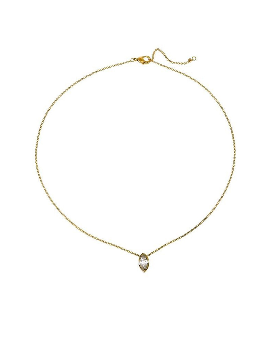 

ISHI New York Sunlit Radiance Gold-Plated Cubic Zirconia Studded Necklace And Chains