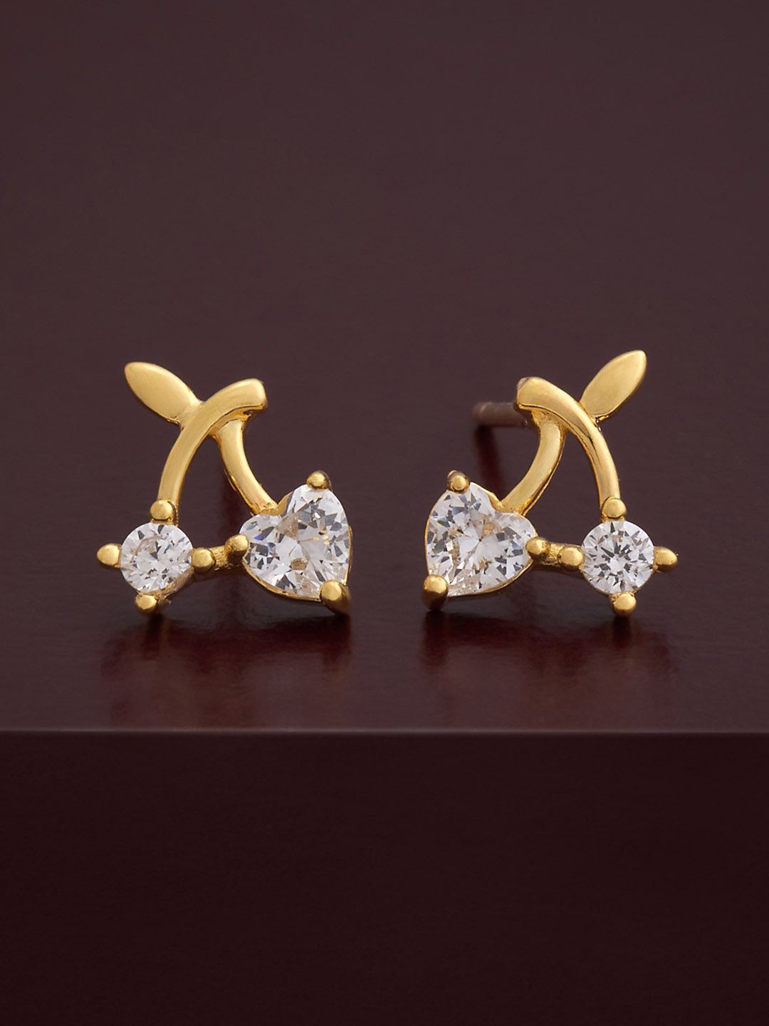 

Kushal's Fashion Jewellery 92.5 silver Gold-Plated Classic Zircon Studs