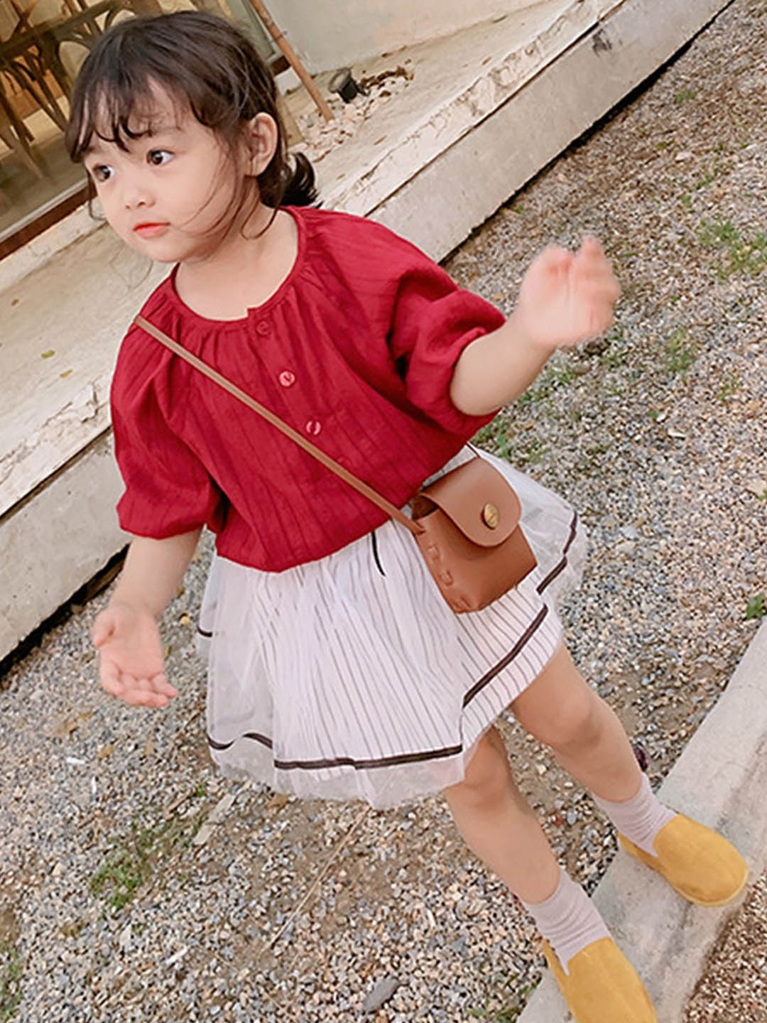 

LULU & SKY Girls Top with Skirt, Red