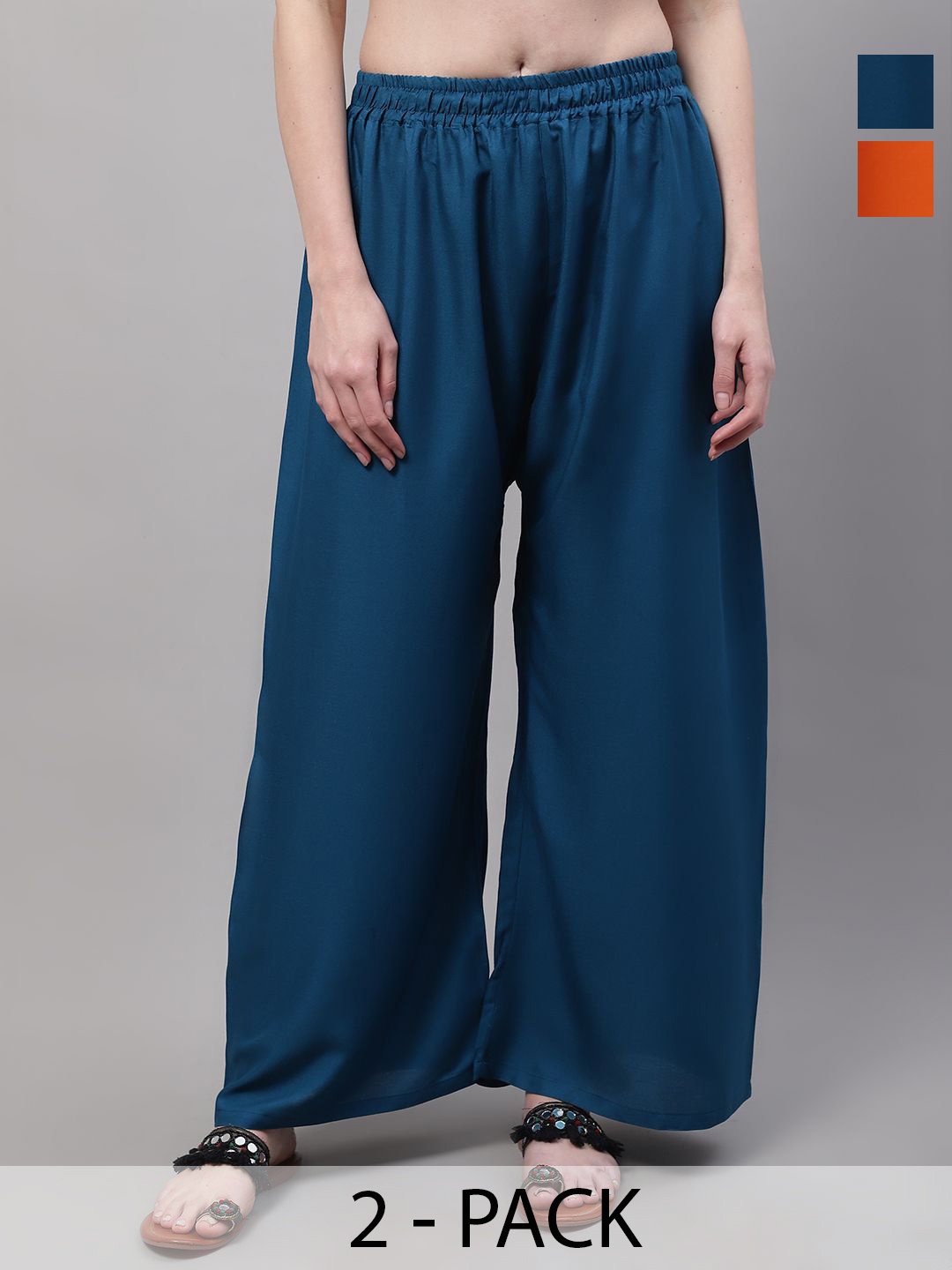 

Valles365 by S.C. Women 2 Flared Palazzos, Blue