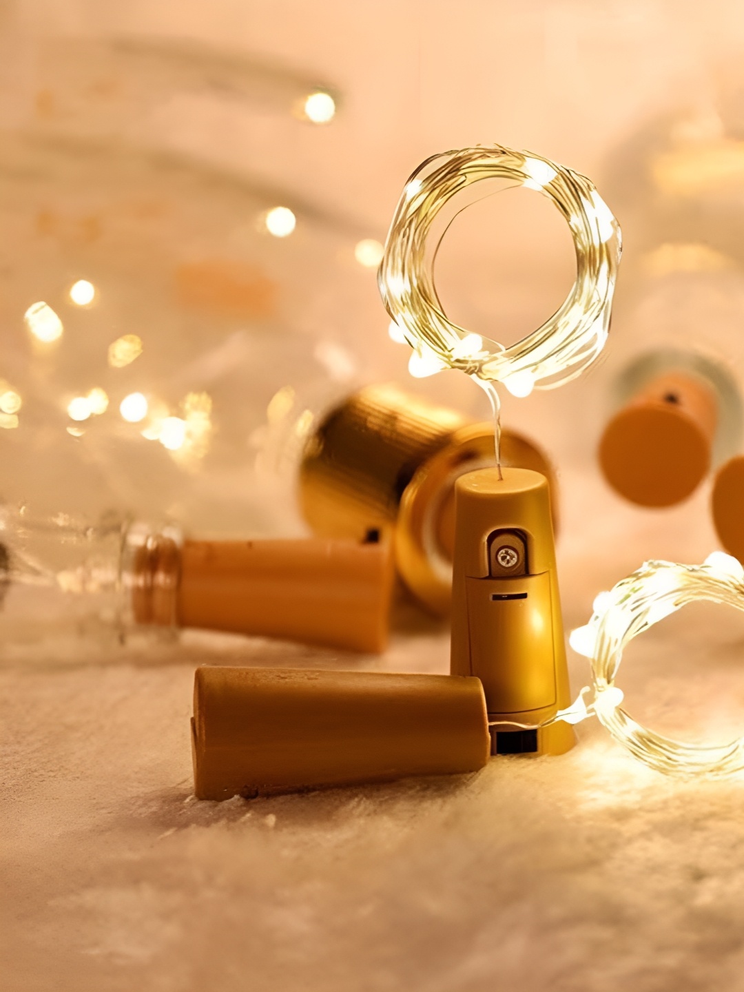 

Amfin Gold-Toned 2 Pieces 20 LED Battery Operated Wine Bottle Cork String Lights