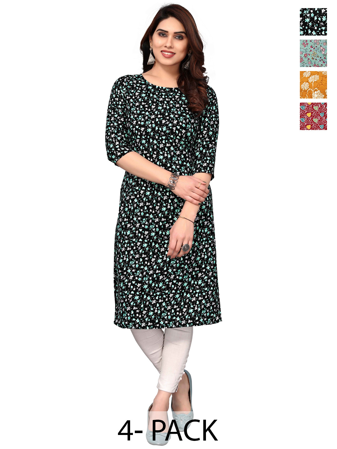 

KETAKI FASHION Women Ethnic Motifs Printed Crepe Kurta, Multi