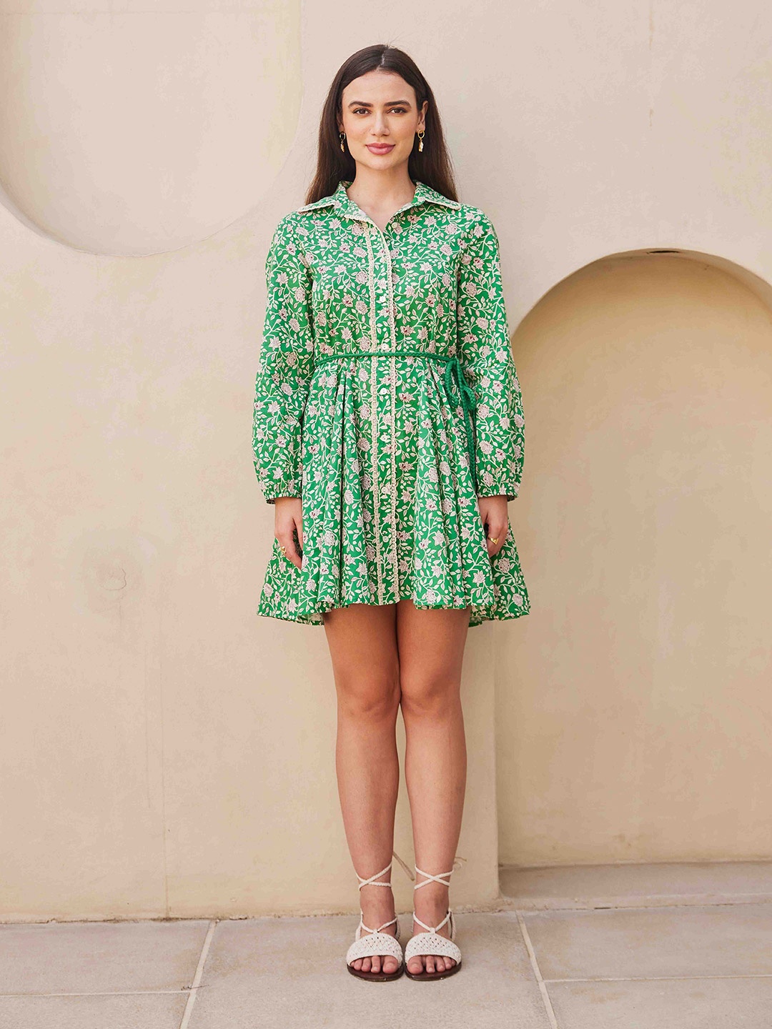 

House of Sal Amazon Shirt Dress, Green