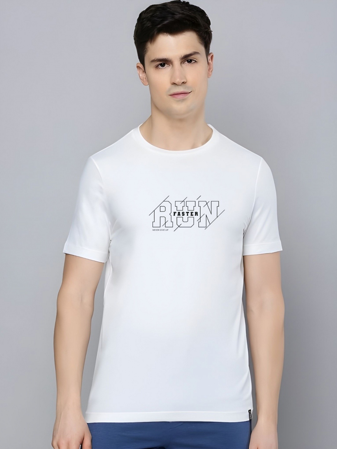 

Moda Rapido Men Typography Printed Round Neck Cotton T-shirt, White