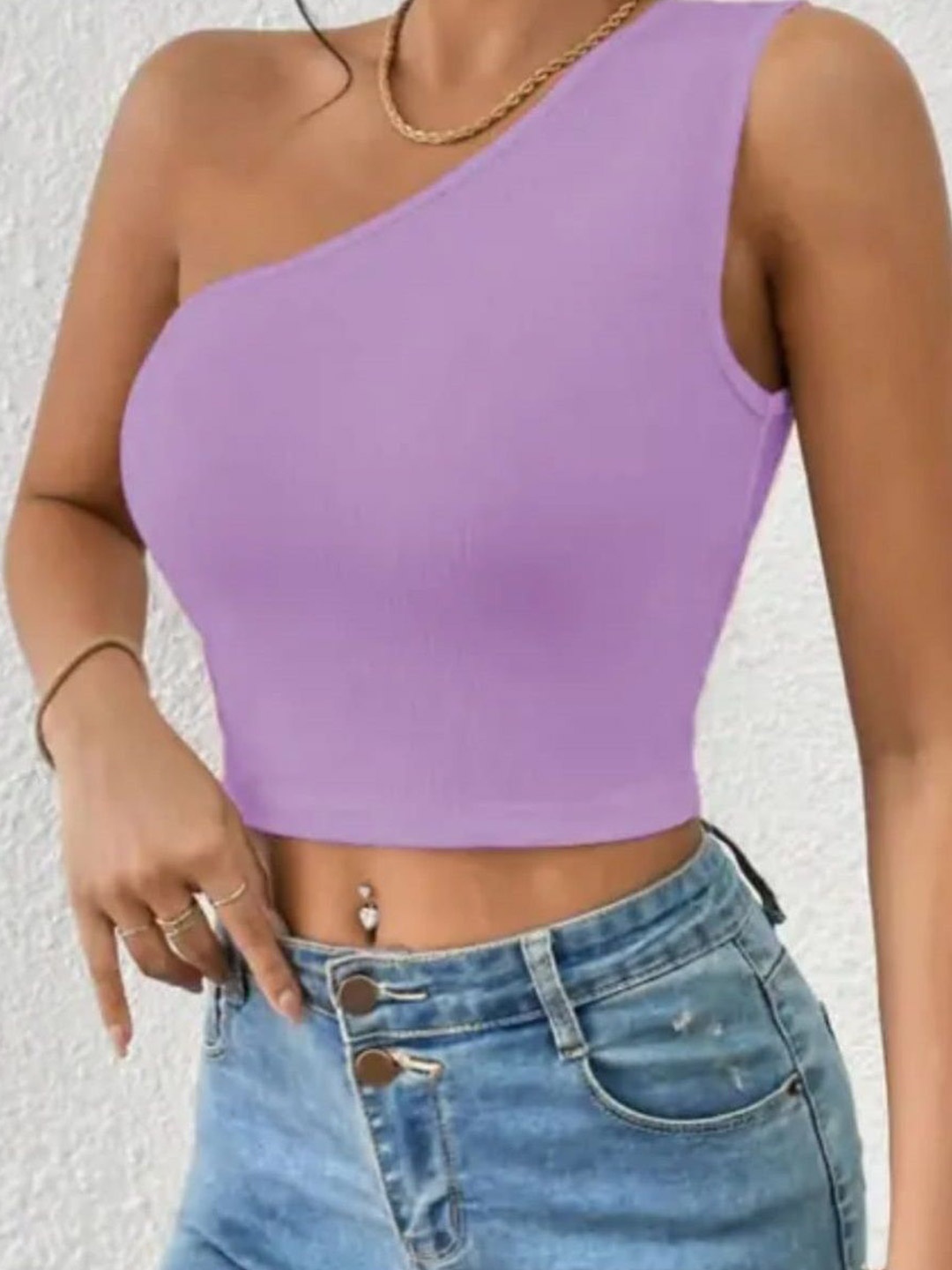 

WESTCHIC Crepe Crop Top, Purple