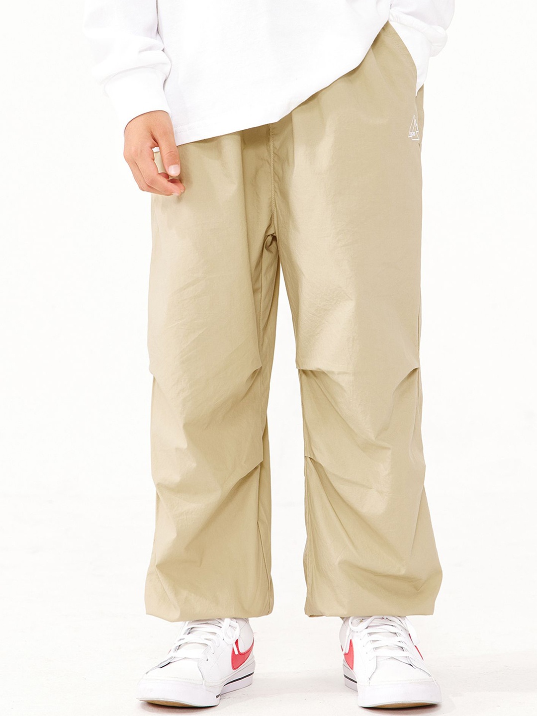 

LULU & SKY Girls Tapered Fit High-Rise Trousers, Camel brown