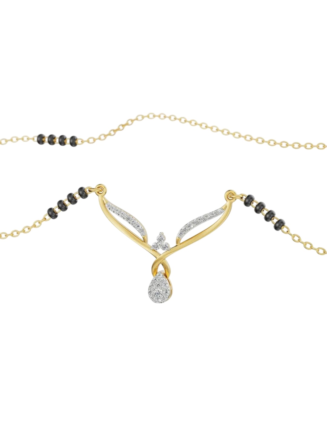 

Emori Twisted 14KT Diamond Mangalsutra, Yellow