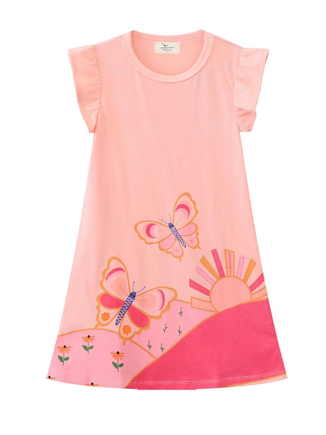 

LULU & SKY Girls Printed Nightdress, Pink