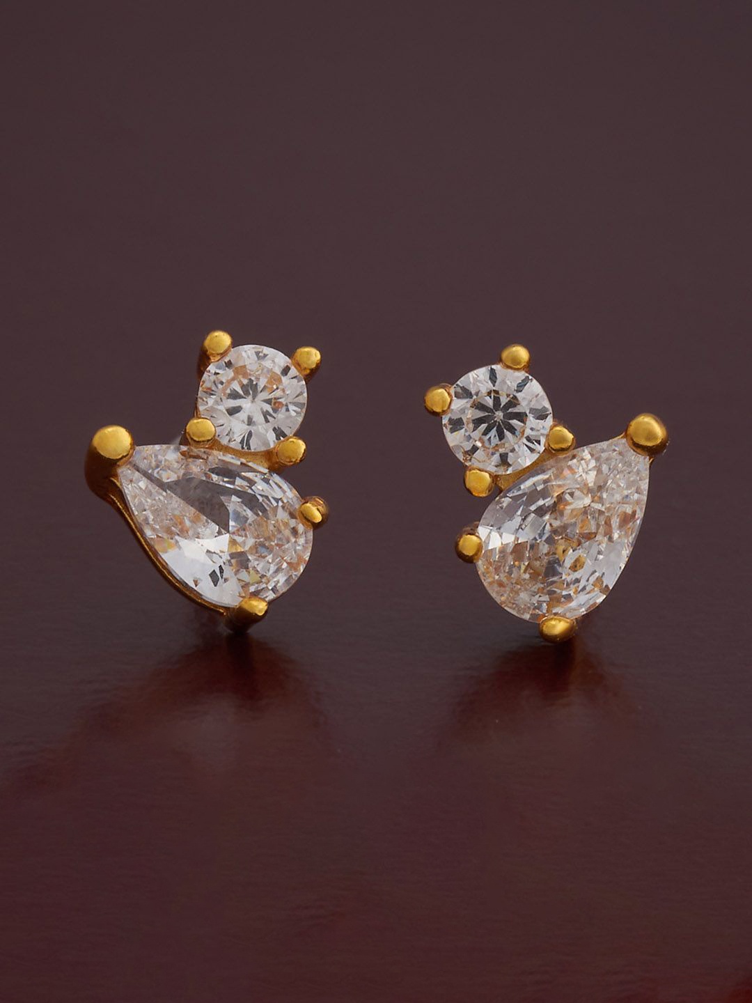

Kushal's Fashion Jewellery 92.5 Silver Gold Plated CZ Studs