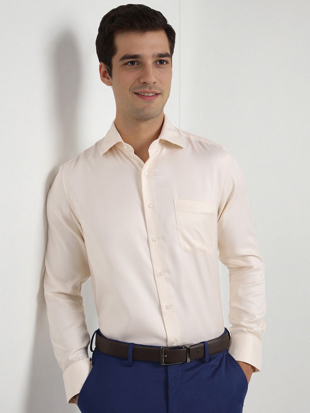 

Allen Solly Sport Men Cotton Textured Formal Shirt, Beige