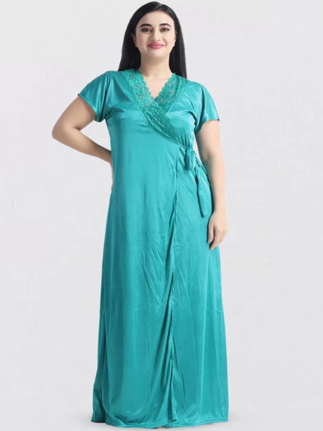 

XPIOX Pack Of 6 Satin Night Dress, Green