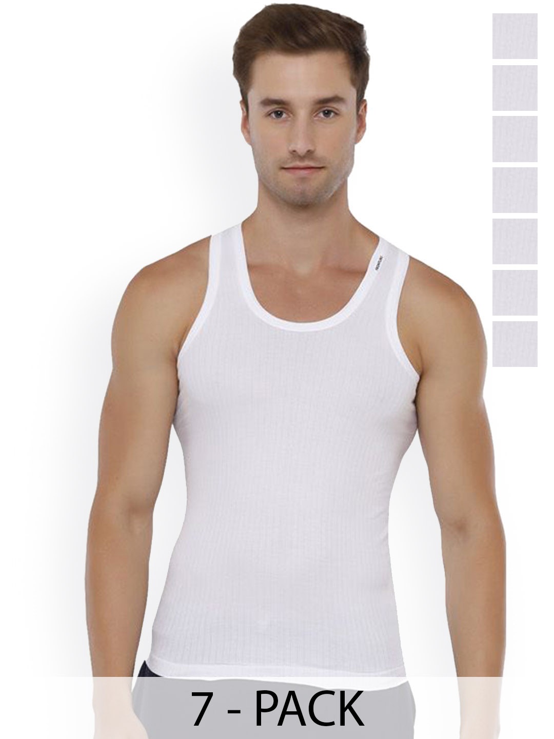 

Rupa Set Of 7 Cotton Undershirt Vests Frontline-Xing-Whit-RN-7-100, White
