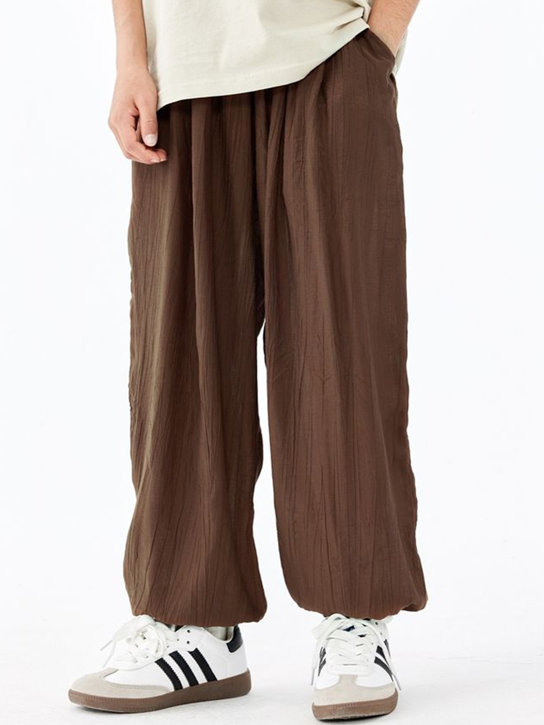 

LULU & SKY Girls High-Rise Pleated Relaxed Fit Trousers, Brown