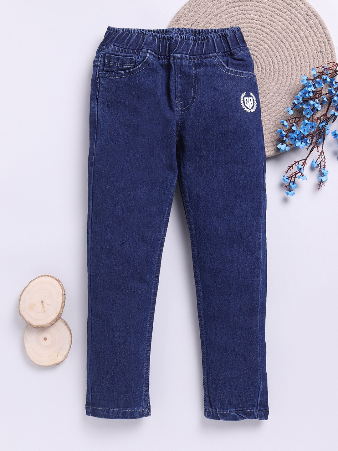 

Here&Now X Game Begins Girls Slim Fit Printed Stretchable Jeans, Navy blue