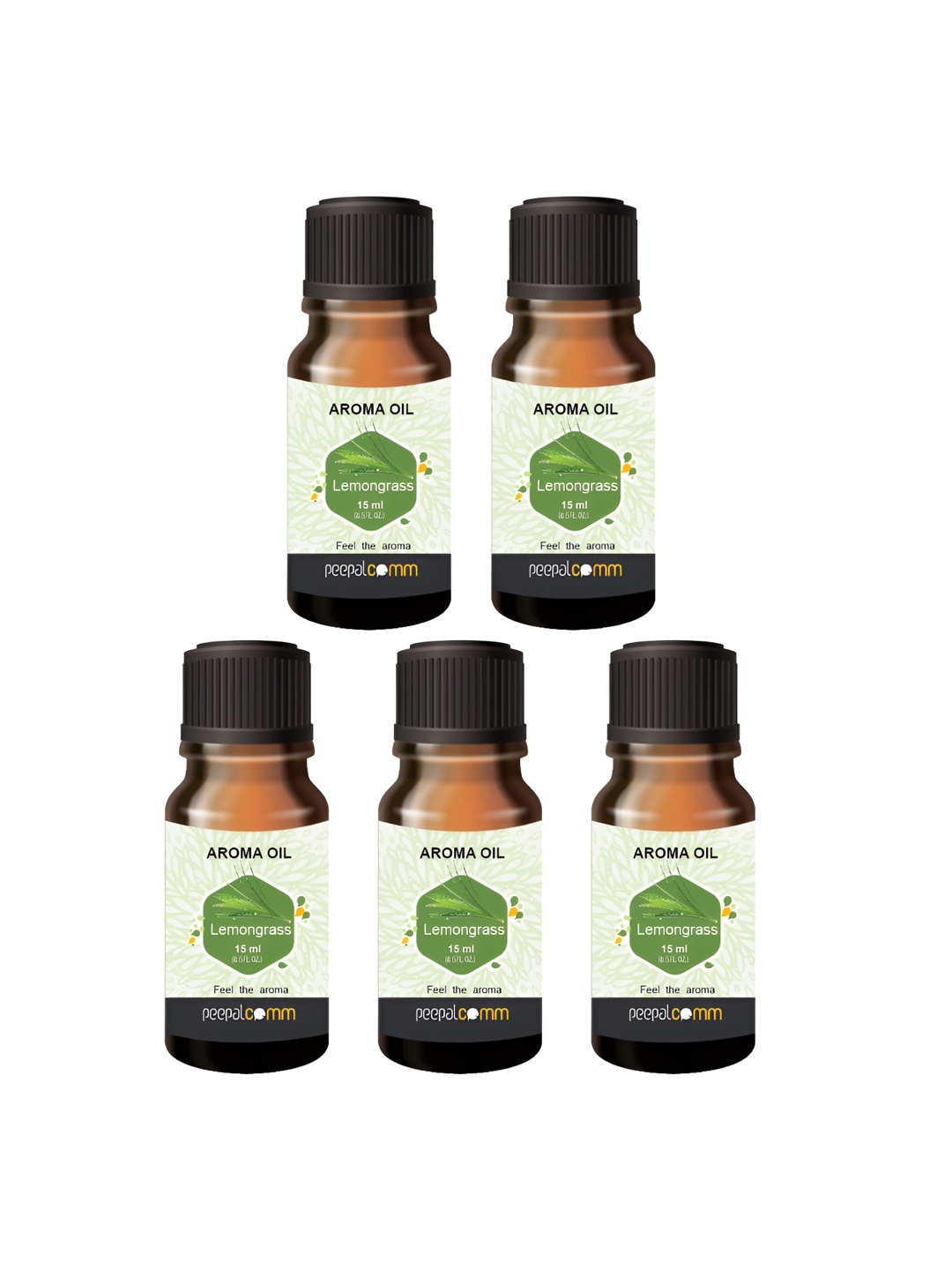 

PEEPALCOMM 5-Pcs Green Lemongrass EssentialOil-15ml