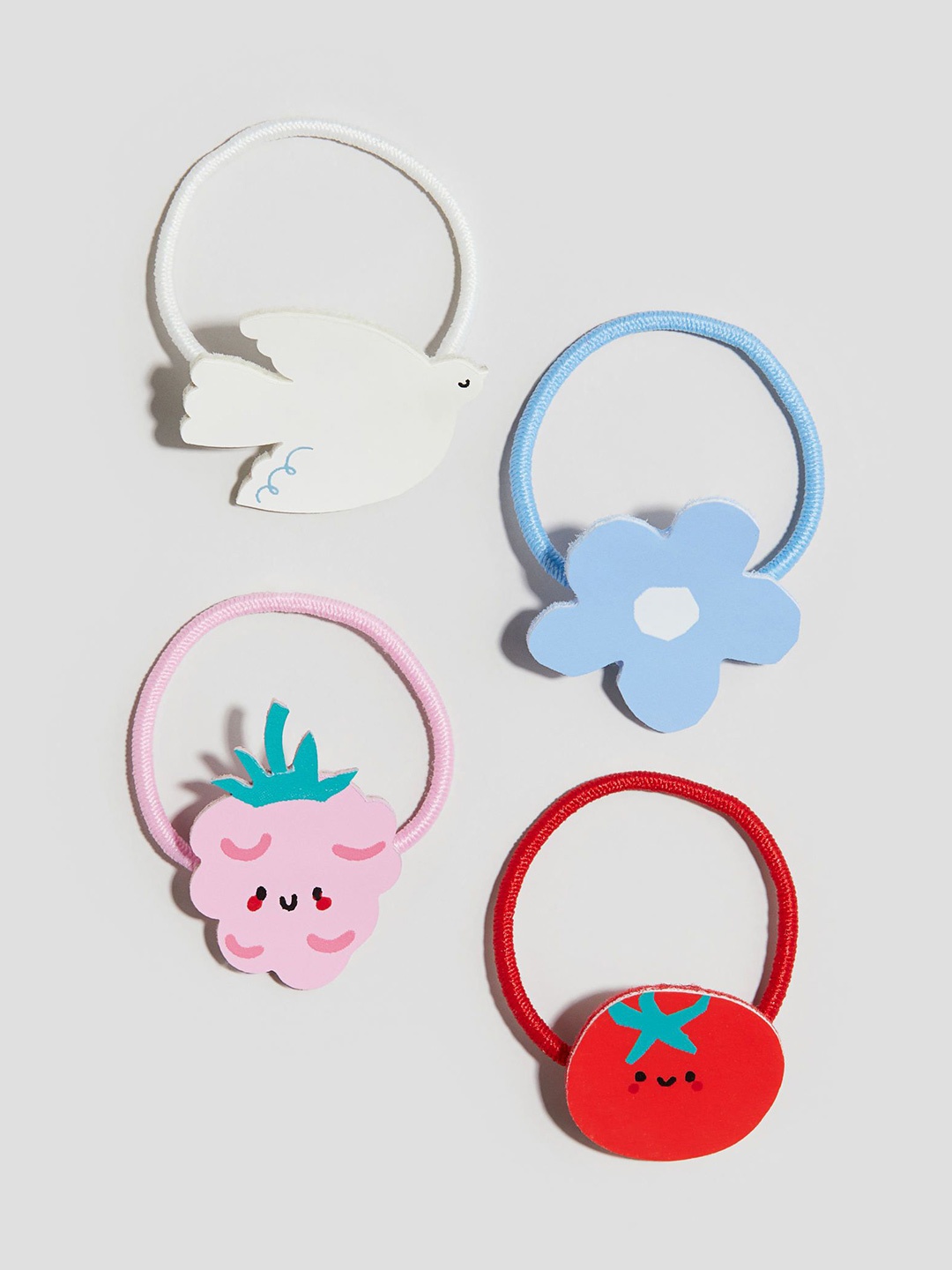 

H&M Kids Pack of 4 Detailed Hair Elastics, Red