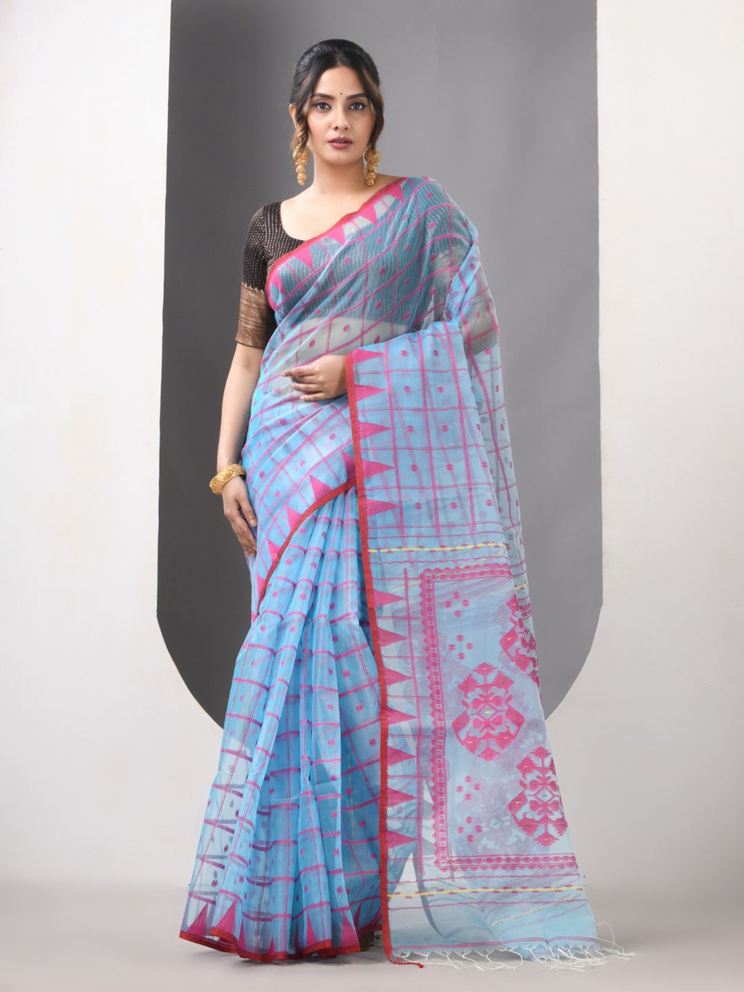 

Charukriti Woven Design Pure Silk Saree, Blue