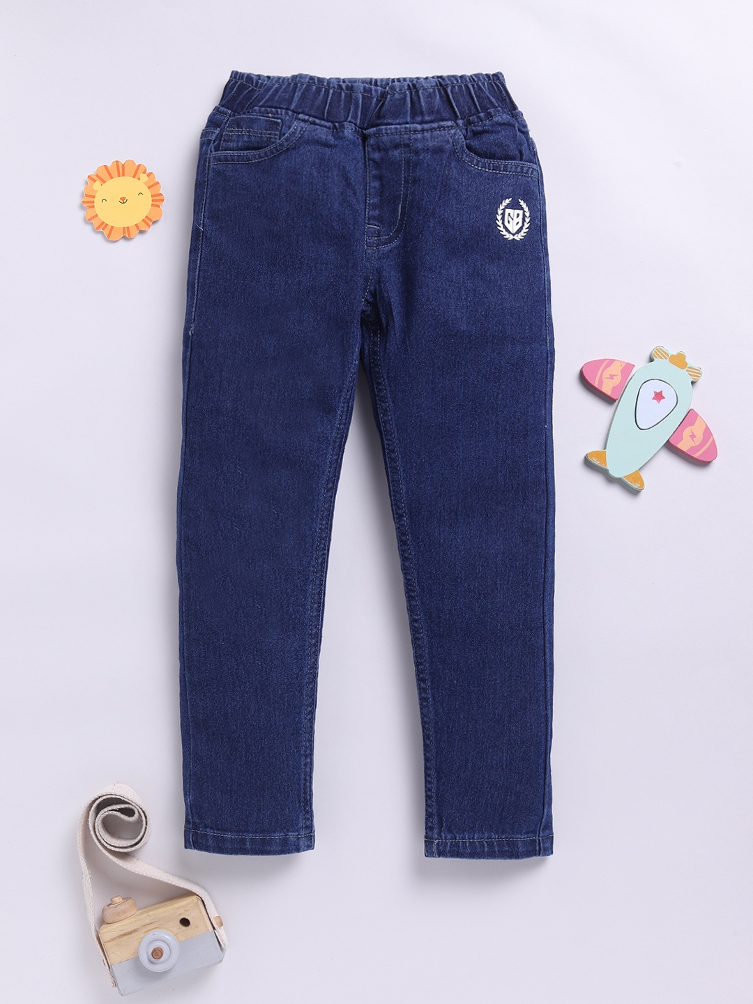 

Here&Now X Game Begins Girls Slim Fit Printed Stretchable Jeans, Navy blue